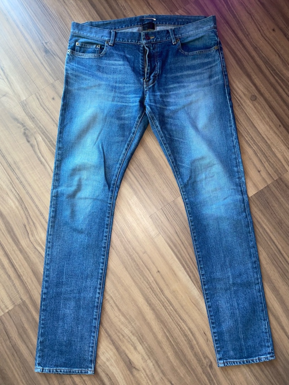 YSL Men's Slim Straight Jeans - Blue size 34